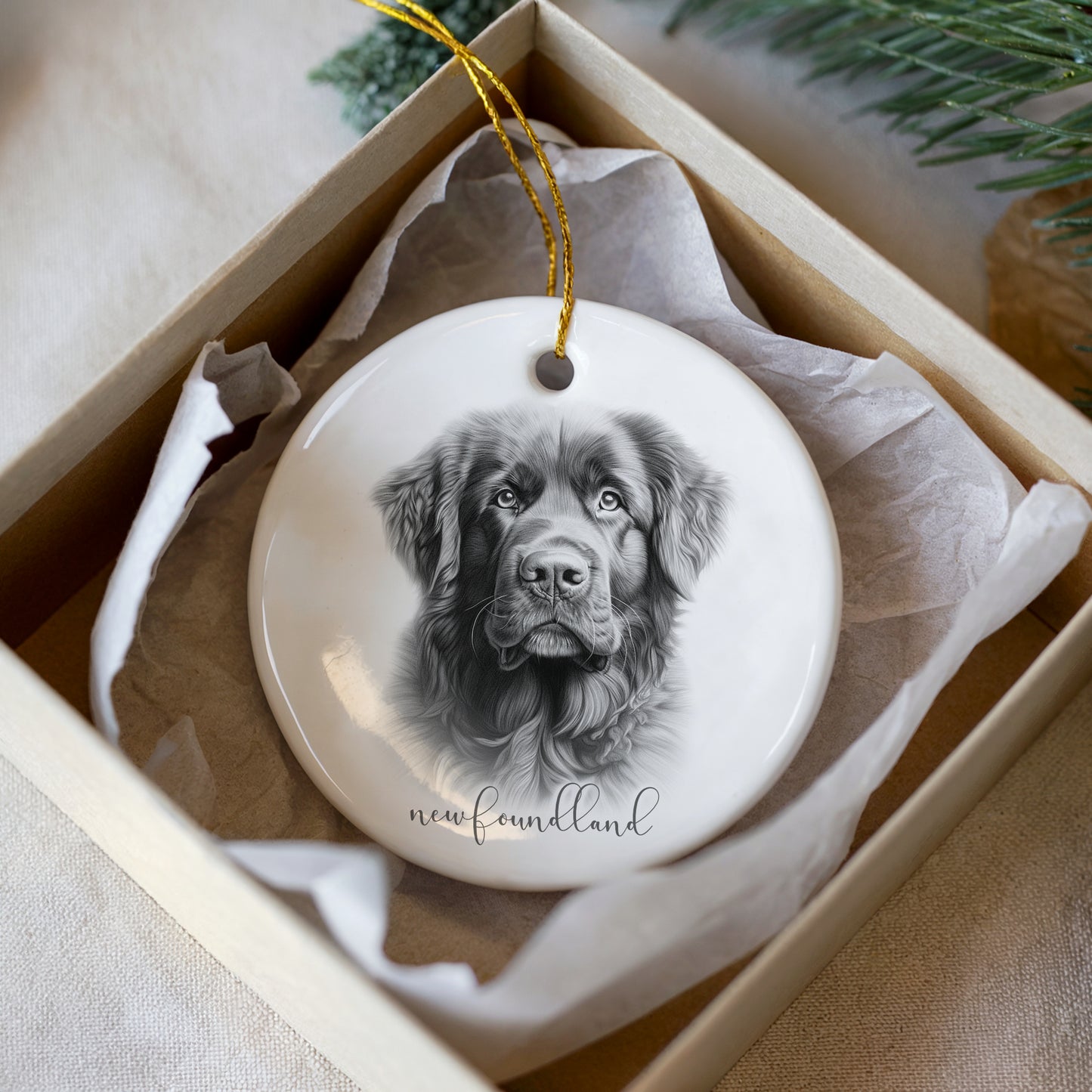 Personalised Newfoundland Christmas bauble