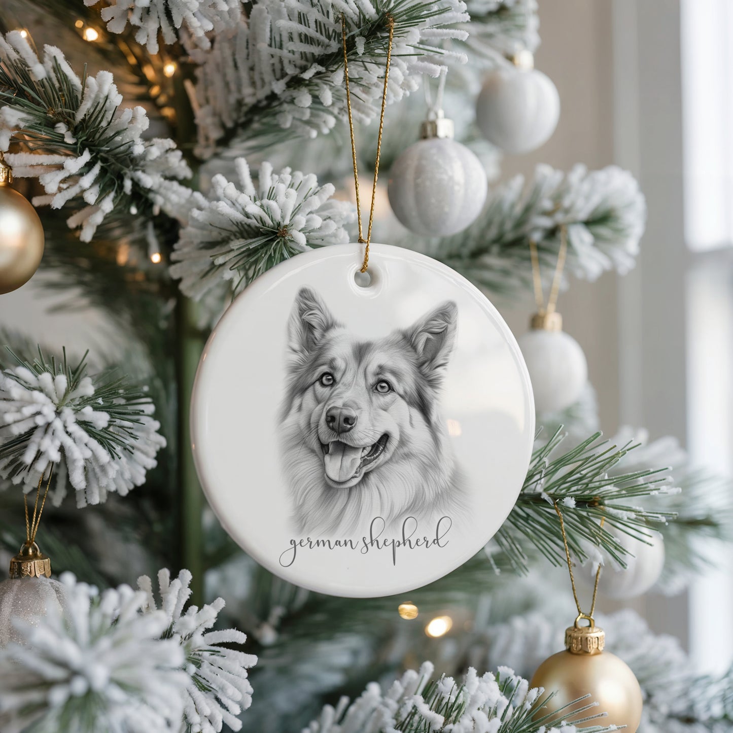 Personalised German Shepherd Christmas bauble
