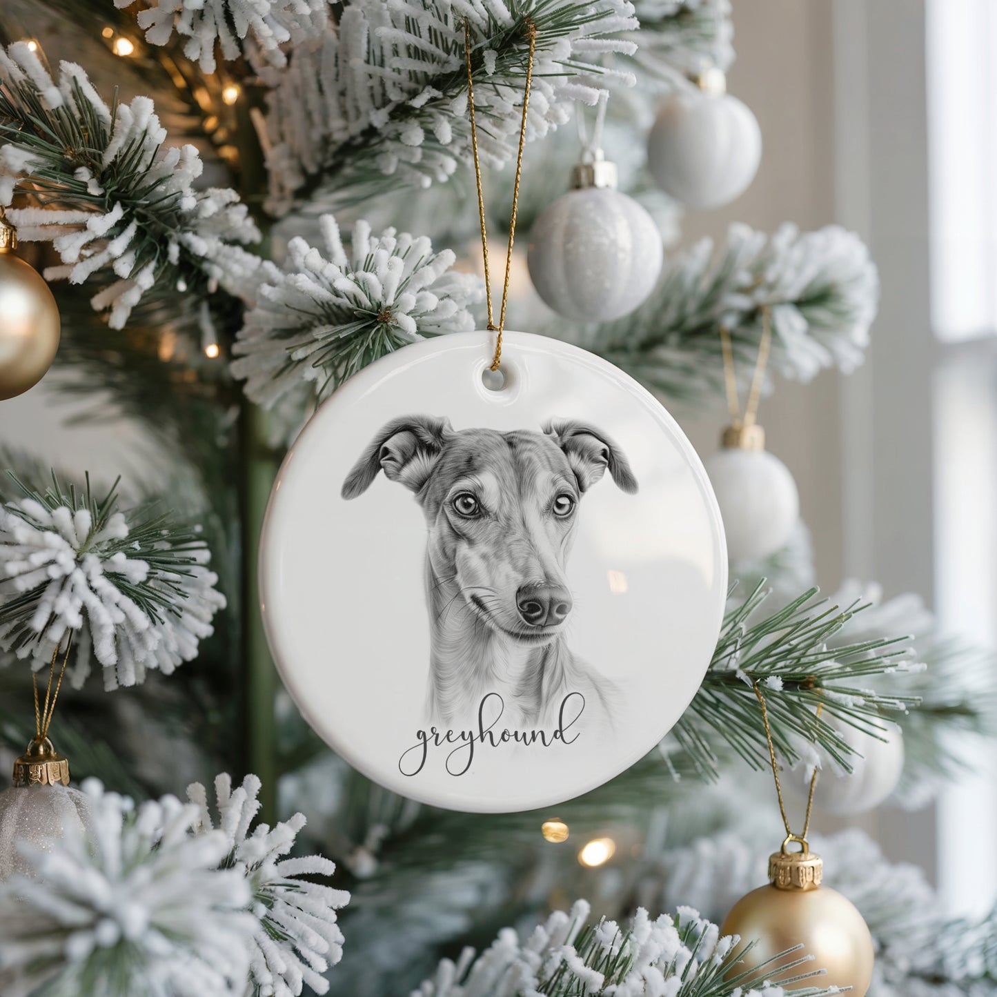 Personalised Greyhound Christmas bauble