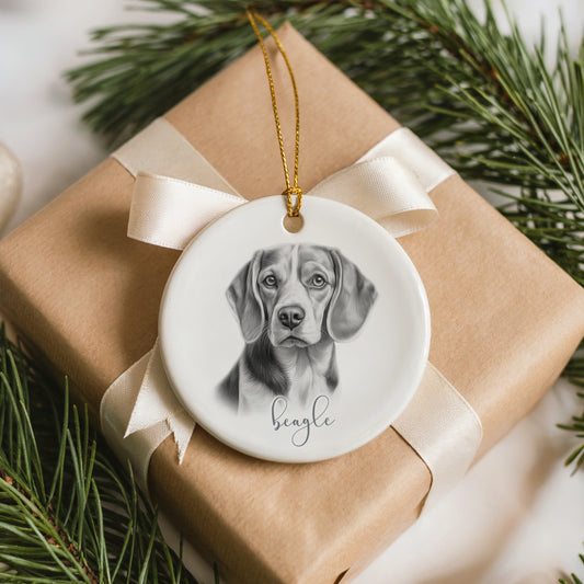 Personalised Beagle Christmas bauble