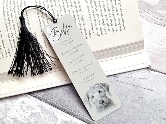 Personalised Bedlington Terrier Bookmark