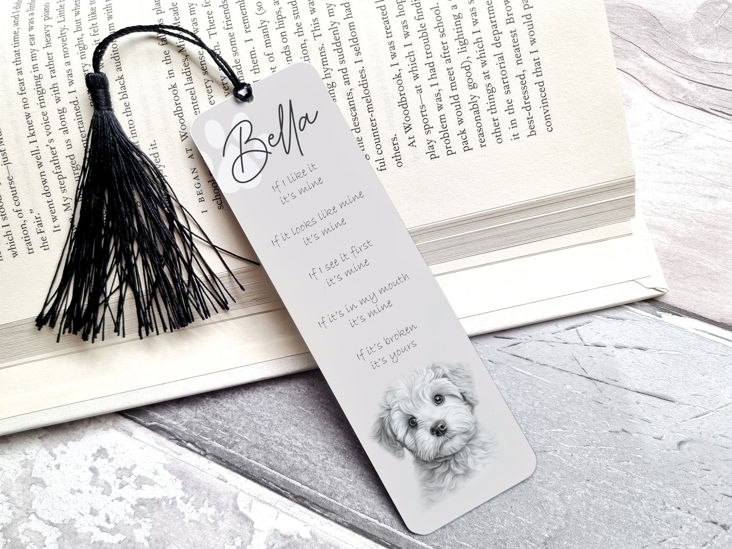 Personalised Bischon Frise Bookmark