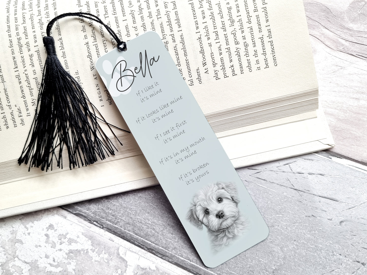 Personalised Bischon Frise Bookmark