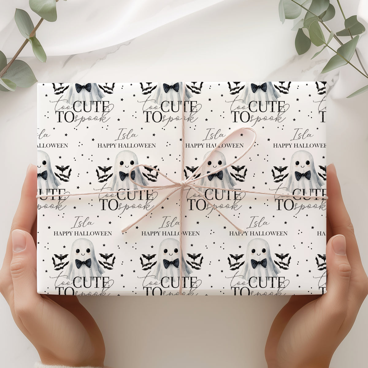 Personalised Halloween Wrapping Paper – Cute Ghost Gift Wrap