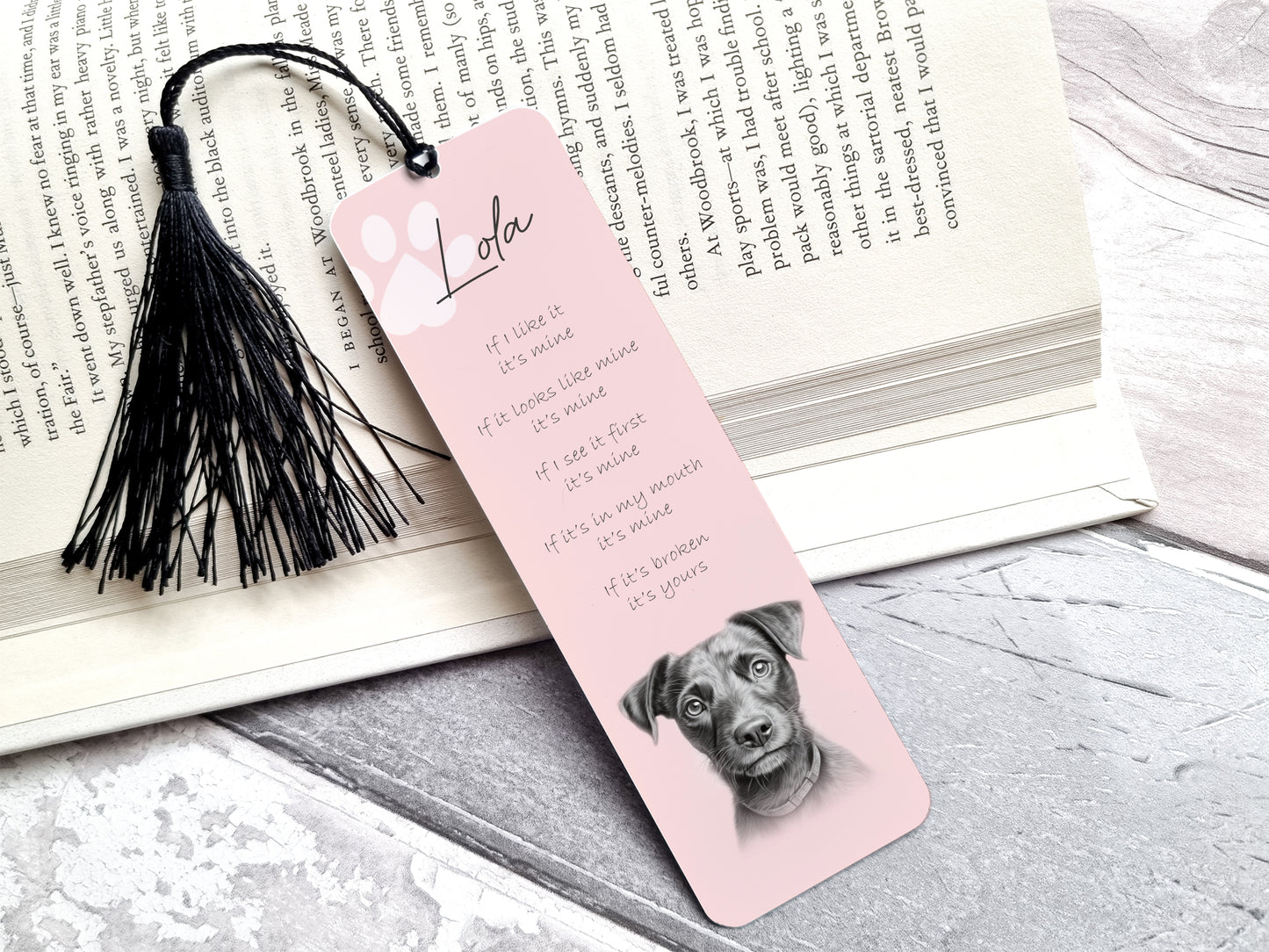 Personalised Patterdale Terrier Bookmark