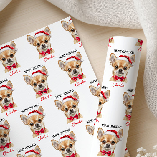 Personalised Chihuahua Christmas Wrapping Paper – Dog Gift Wrap