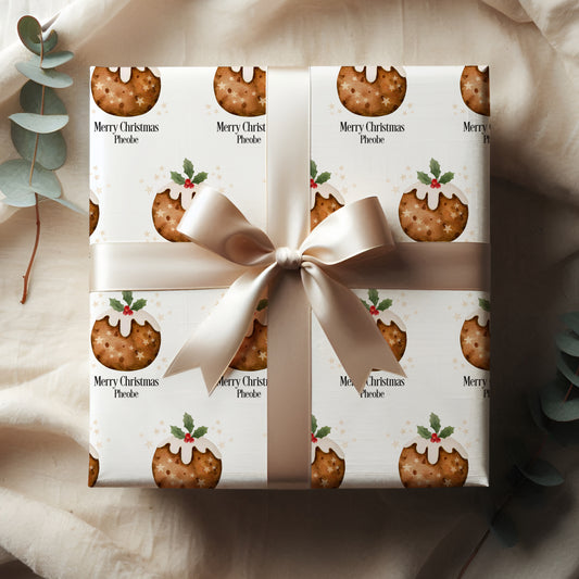 Personalised Christmas Pudding Wrapping Paper