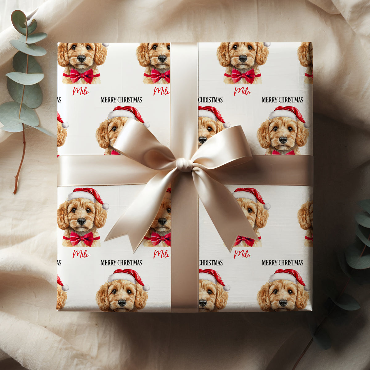 Personalised Cockapoo Christmas Wrapping Paper – Dog Gift Wrap