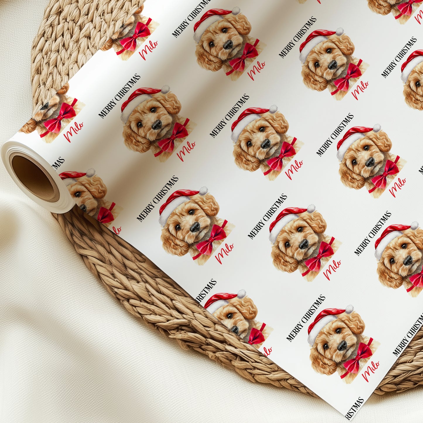 Personalised Cockapoo Christmas Wrapping Paper – Dog Gift Wrap