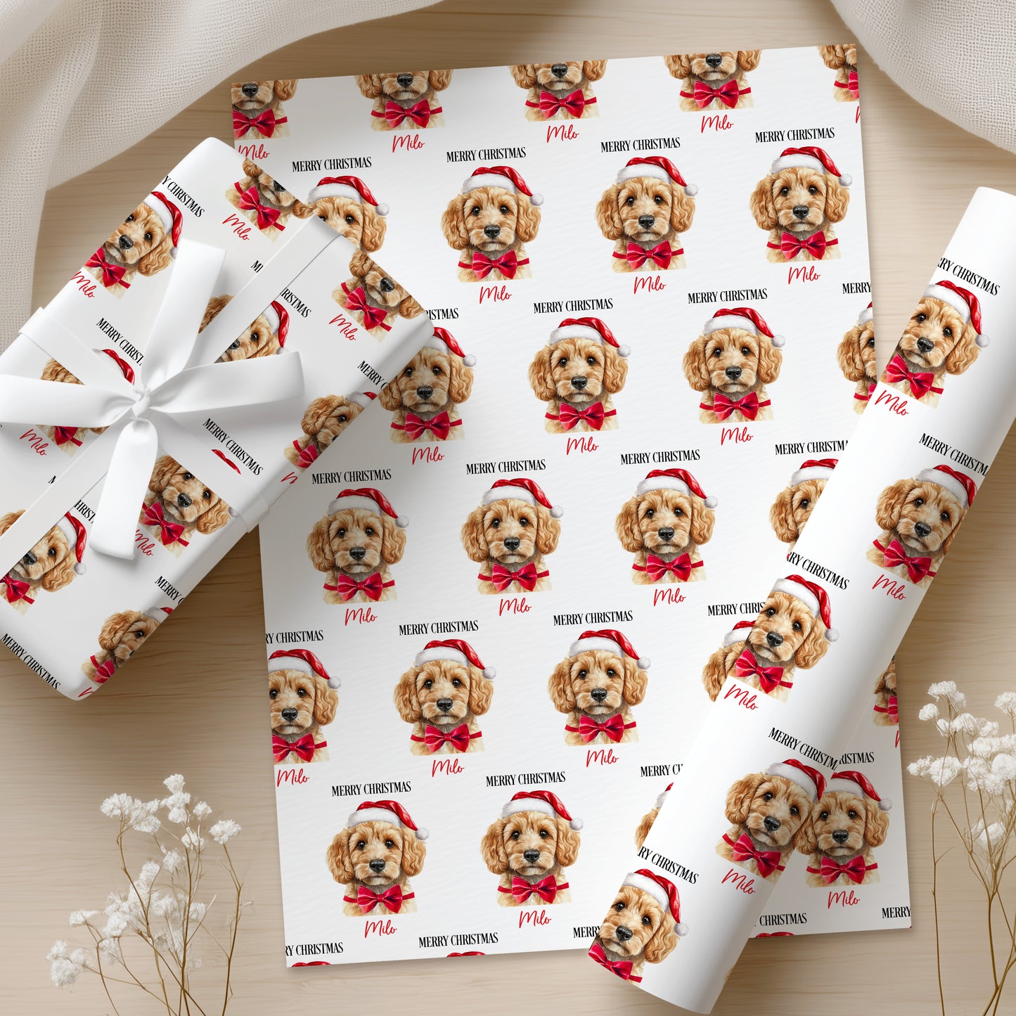 Personalised Cockapoo Christmas Wrapping Paper – Dog Gift Wrap