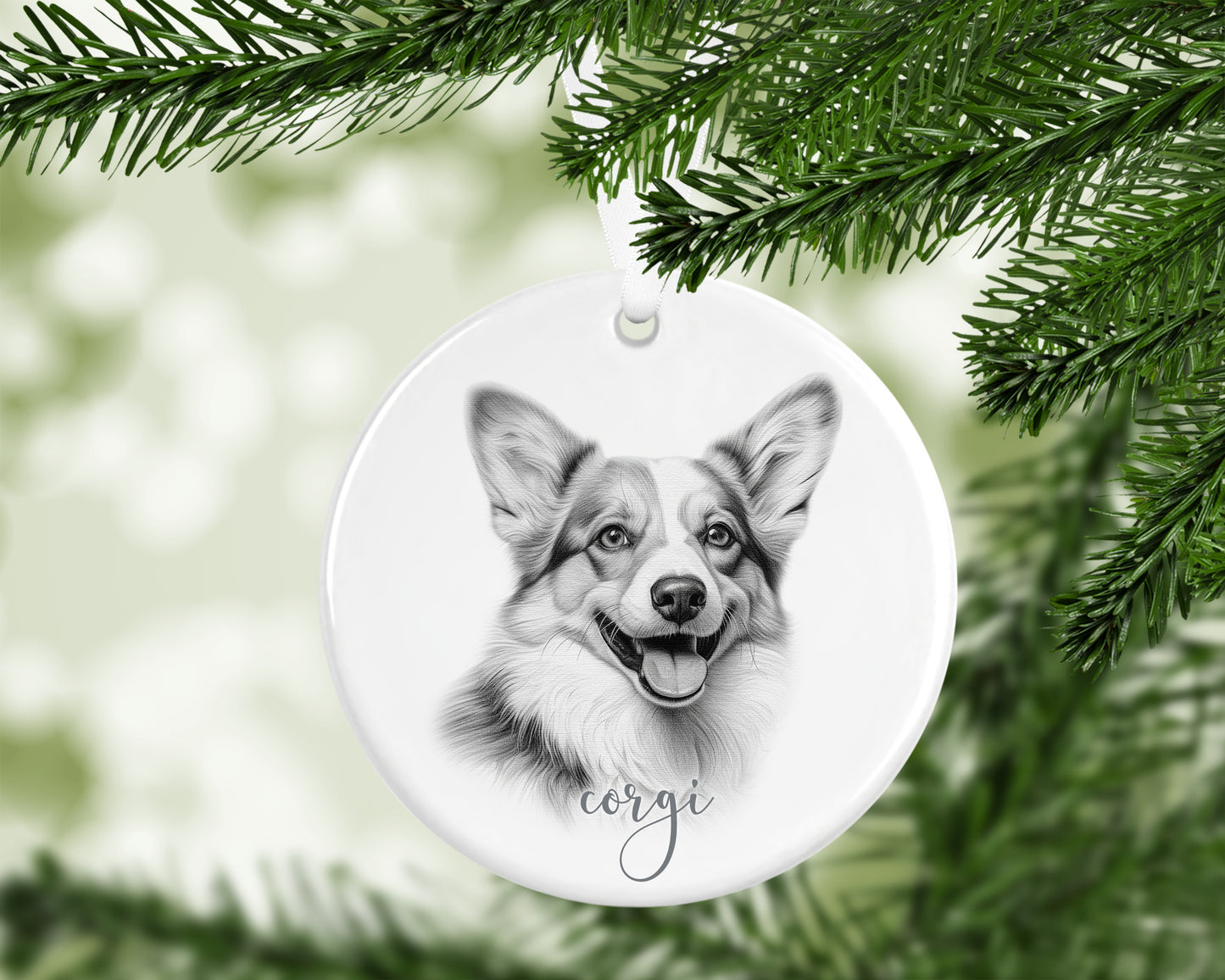 Personalised Corgi Christmas bauble