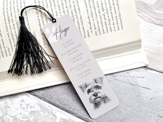 Personalised Miniature Schnauzer Bookmark