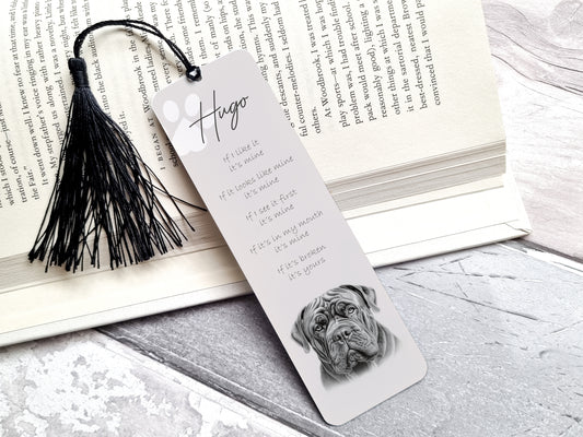 Personalised Neapolitan Mastiff Bookmark
