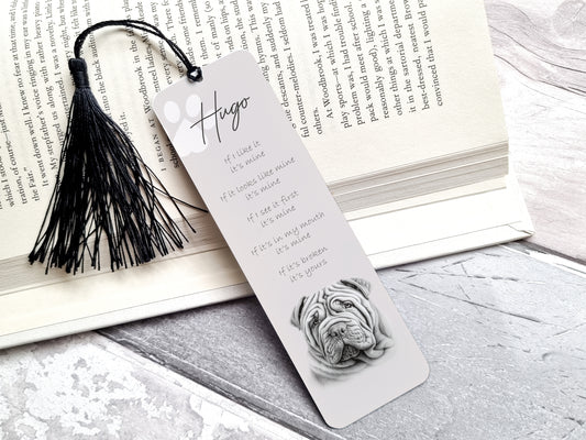 Personalised Shar Pei Bookmark