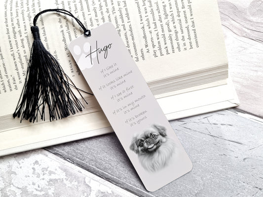 Personalised Pekinese Bookmark