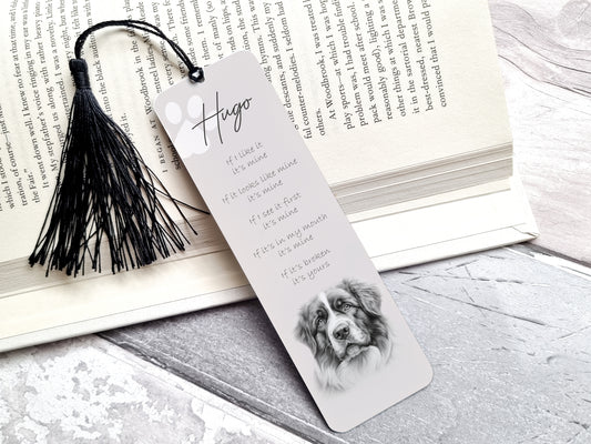 Personalised Saint Bernard Bookmark