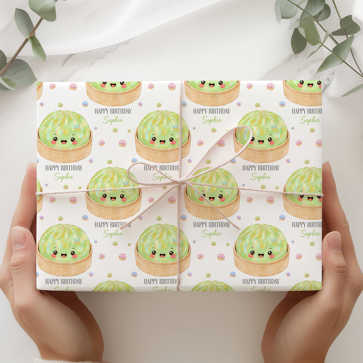 Personalised Dumpling Birthday Wrapping Paper – Cute Gift Wrap