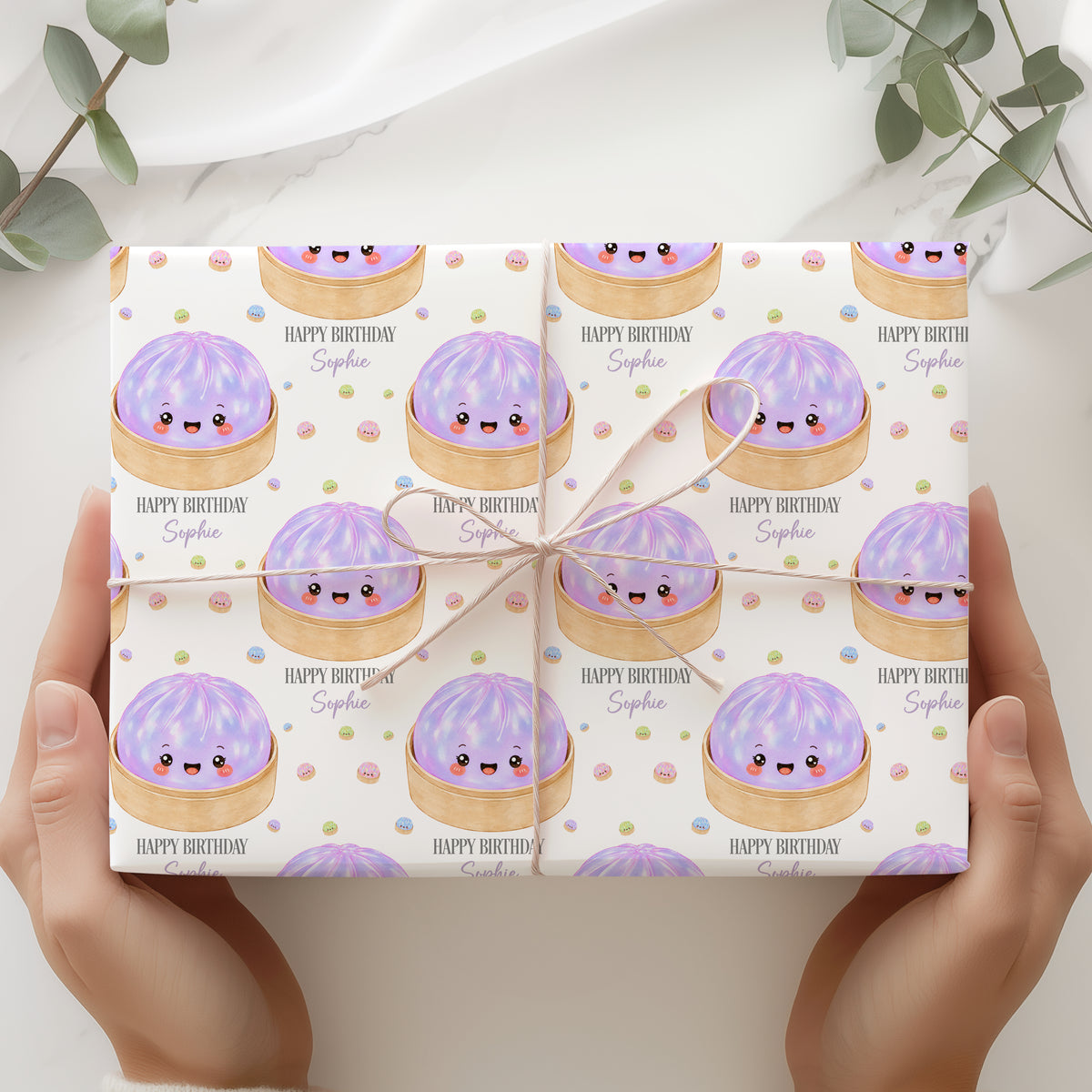 Personalised Dumpling Birthday Wrapping Paper – Cute Gift Wrap