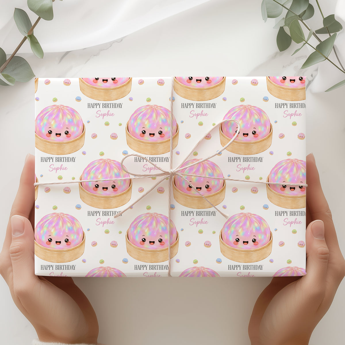 Personalised Dumpling Birthday Wrapping Paper – Cute Gift Wrap