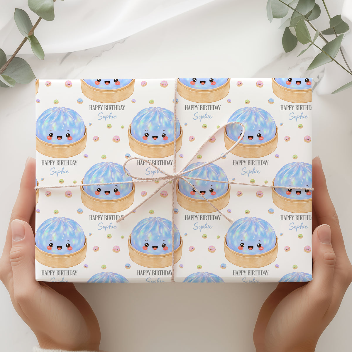 Personalised Dumpling Birthday Wrapping Paper – Cute Gift Wrap