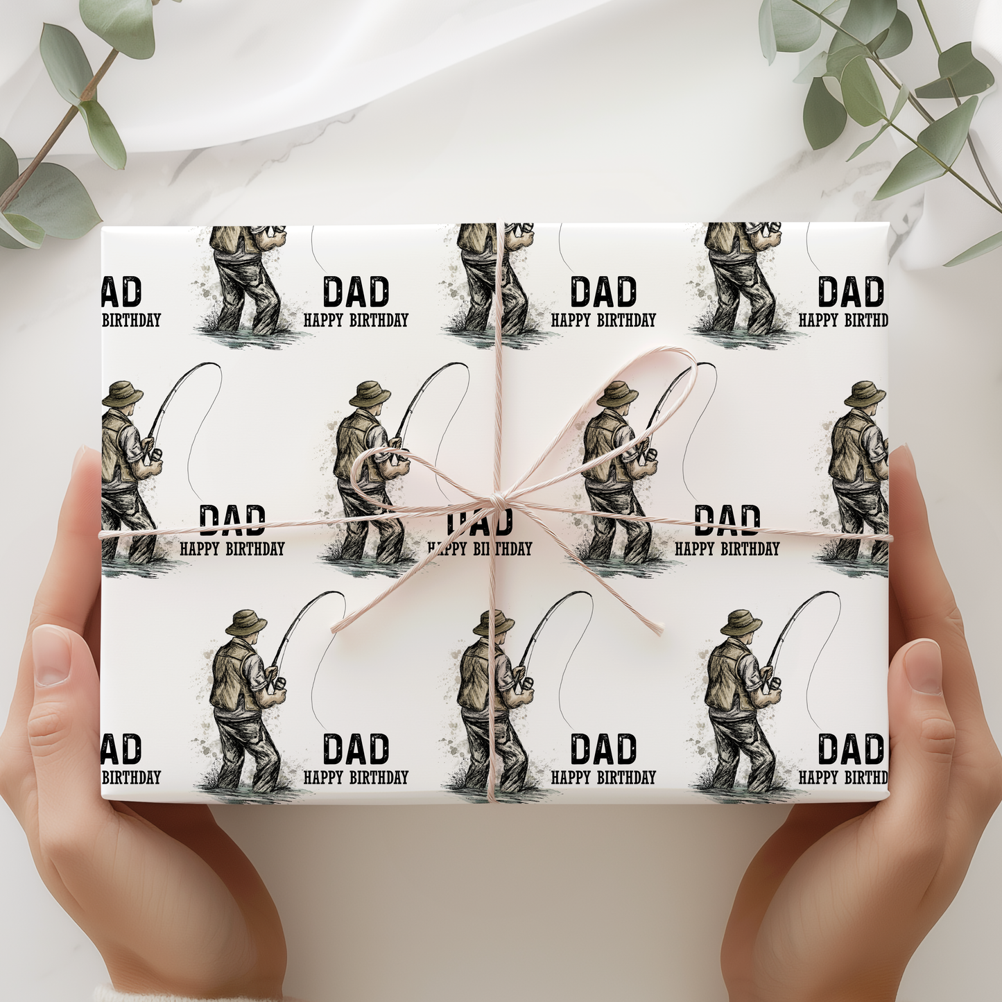 Personalised Fishing Themed Birthday Wrapping Paper