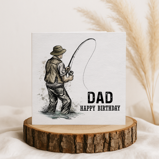 Personalised Fishing Themed Birthday Card