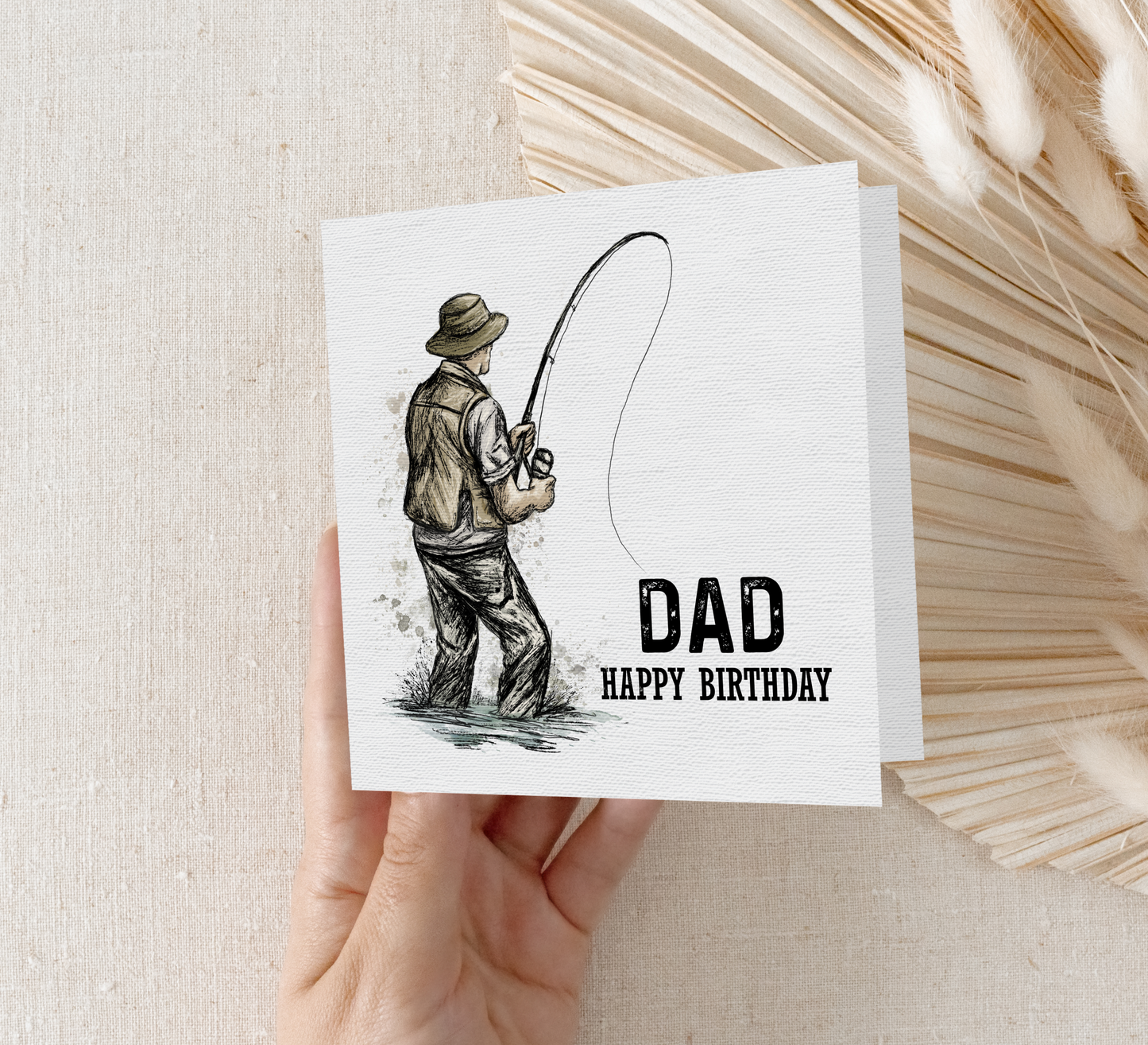 Personalised Fishing Themed Birthday Card
