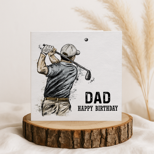 Personalised Golf Themed Birthday Card