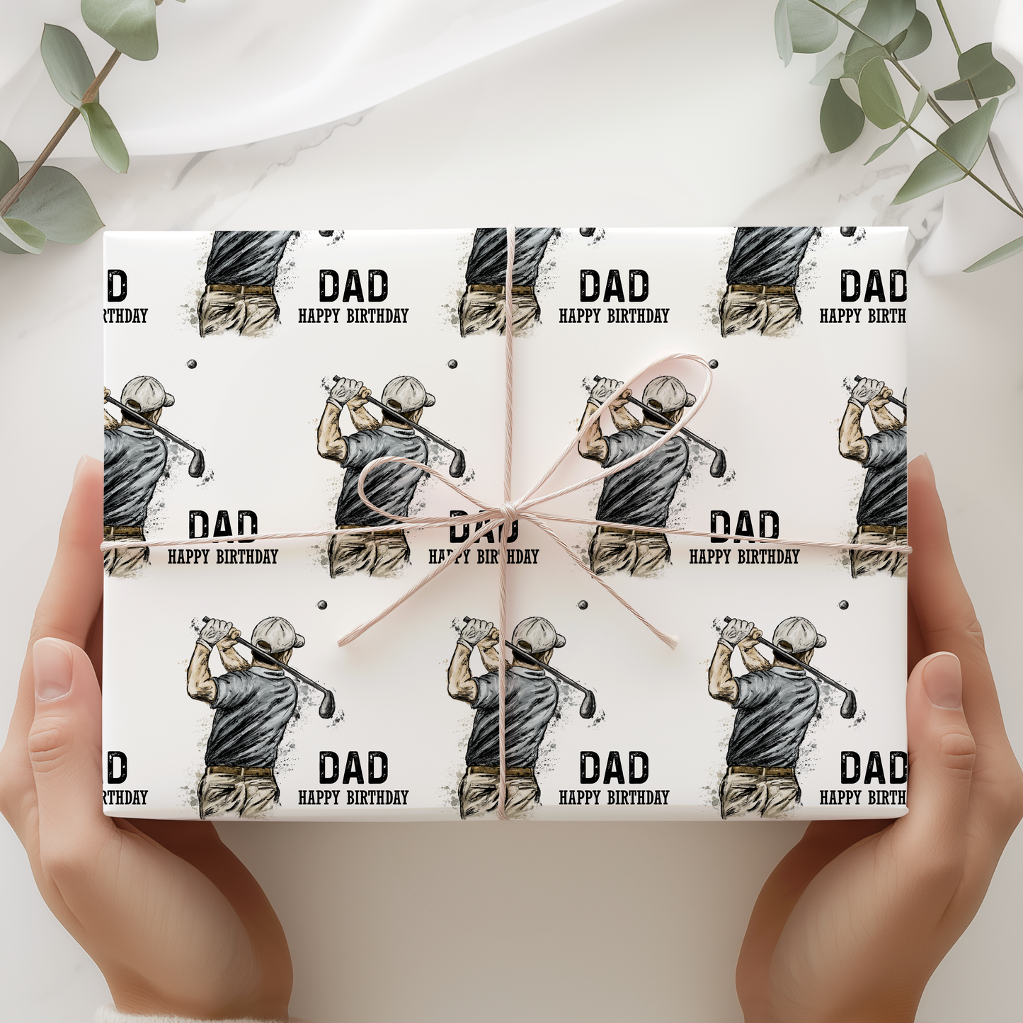 Personalised Golf Themed Birthday Wrapping Paper