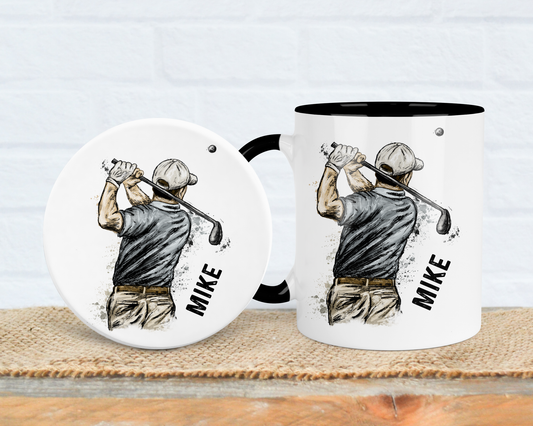 Personalised Golf Themed Mug