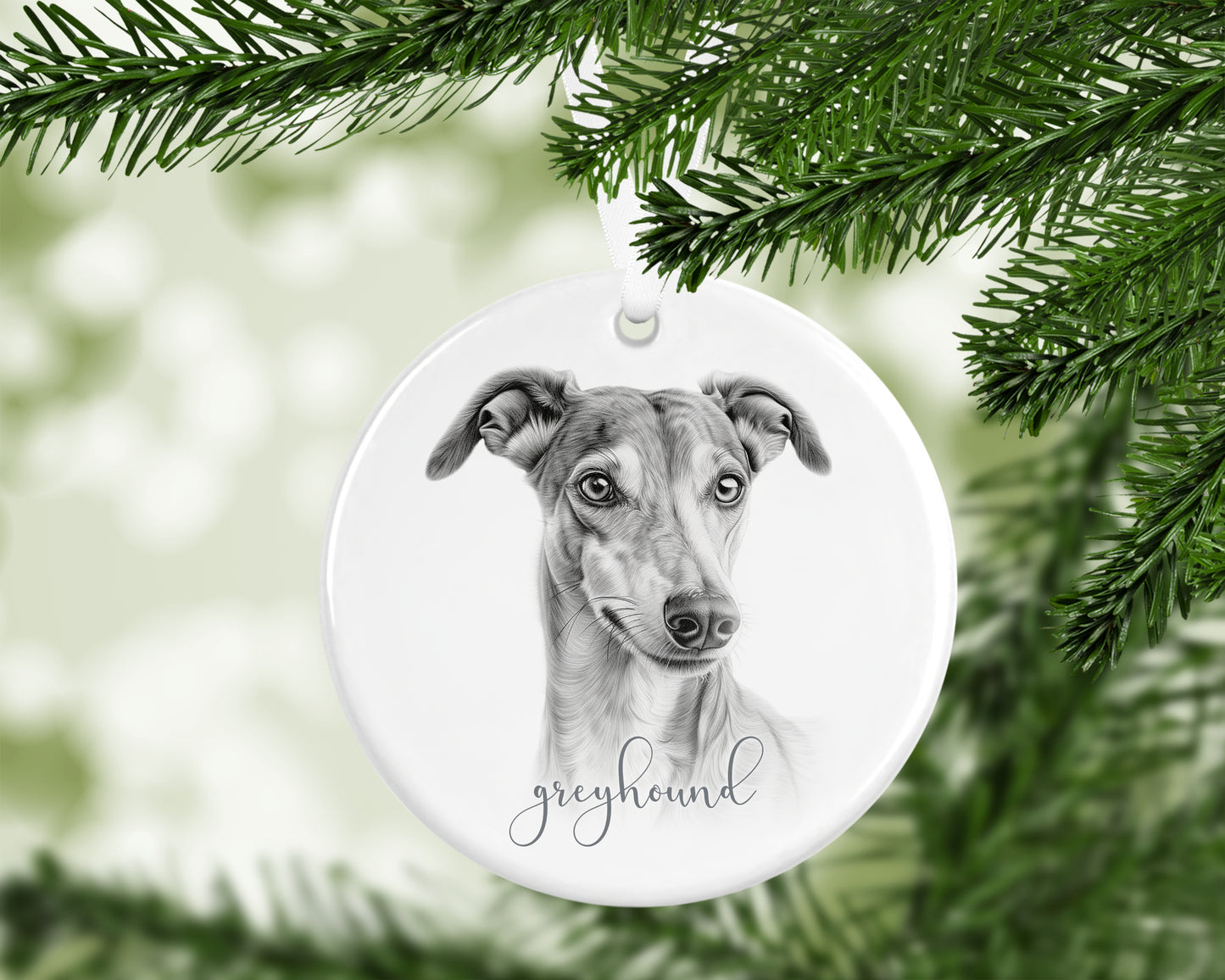 Personalised Greyhound Christmas bauble