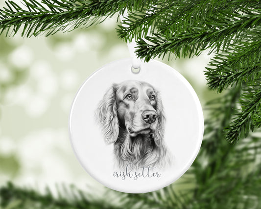 Personalised Irish Setter Christmas bauble