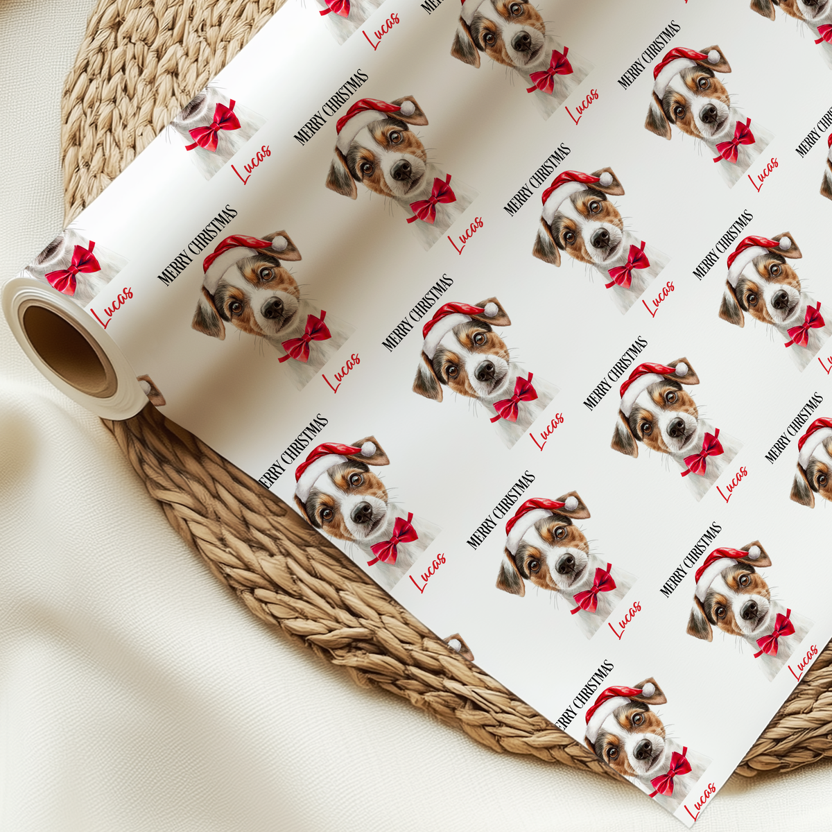 Personalised Jack Russell Christmas Wrapping Paper – Dog Gift Wrap