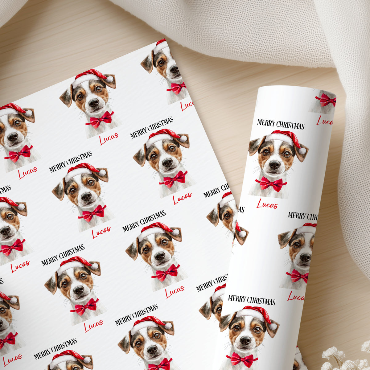Personalised Jack Russell Christmas Wrapping Paper – Dog Gift Wrap