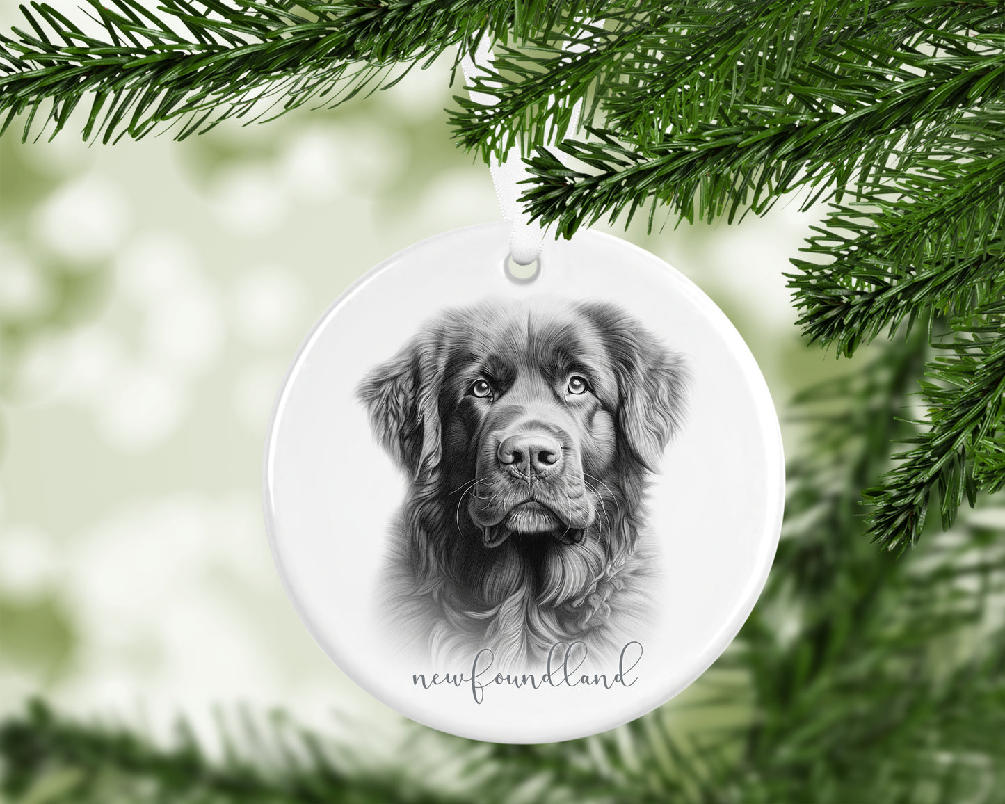 Personalised Newfoundland Christmas bauble