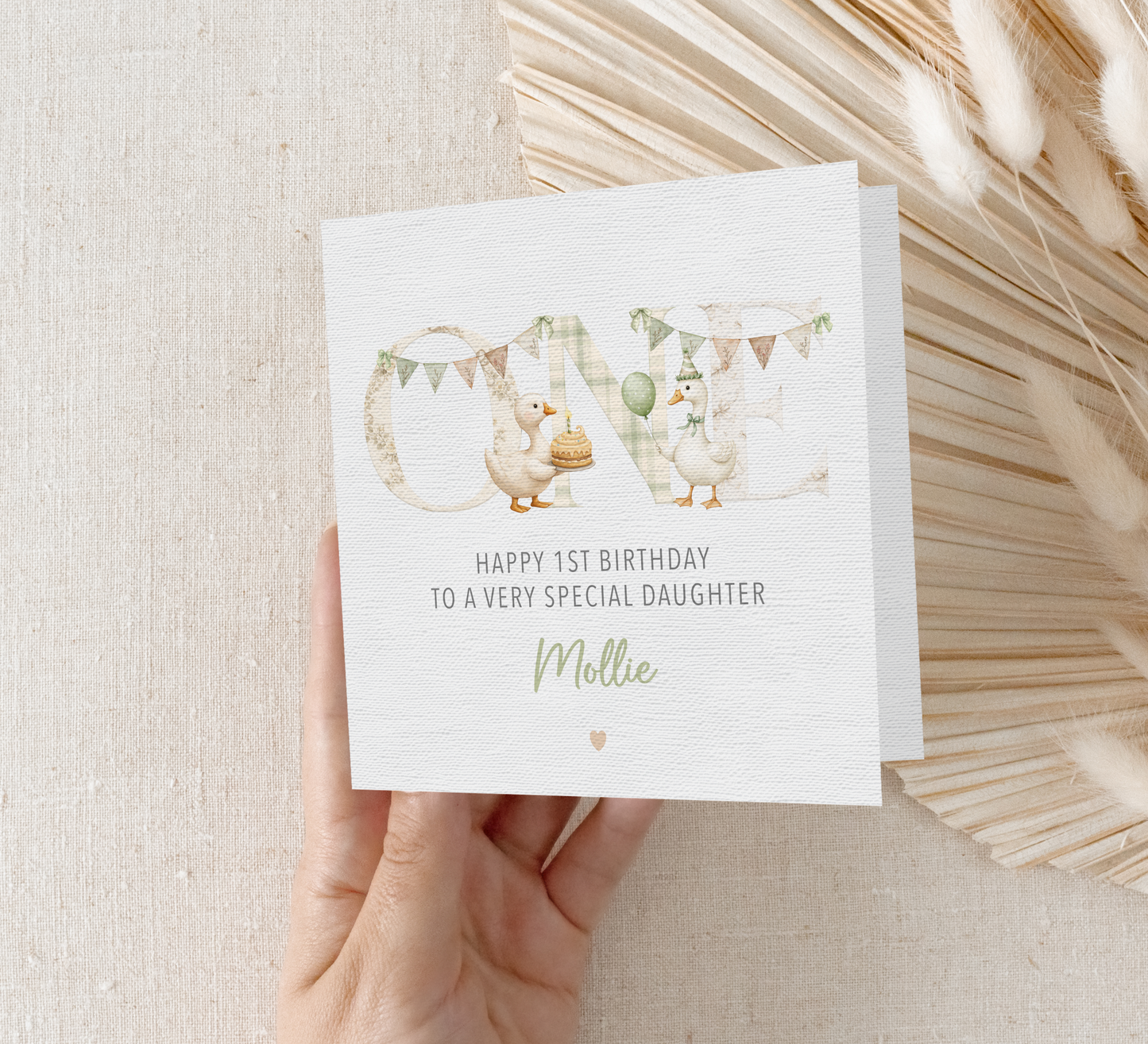 Personalised Silly Goose First Birthday Card