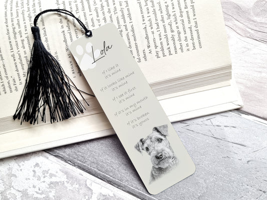 Personalised Lakeland Terrier Bookmark