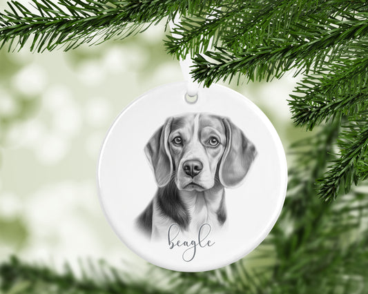 Personalised Beagle Christmas bauble