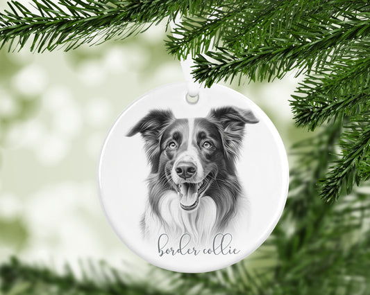 Personalised Border Collie Christmas bauble