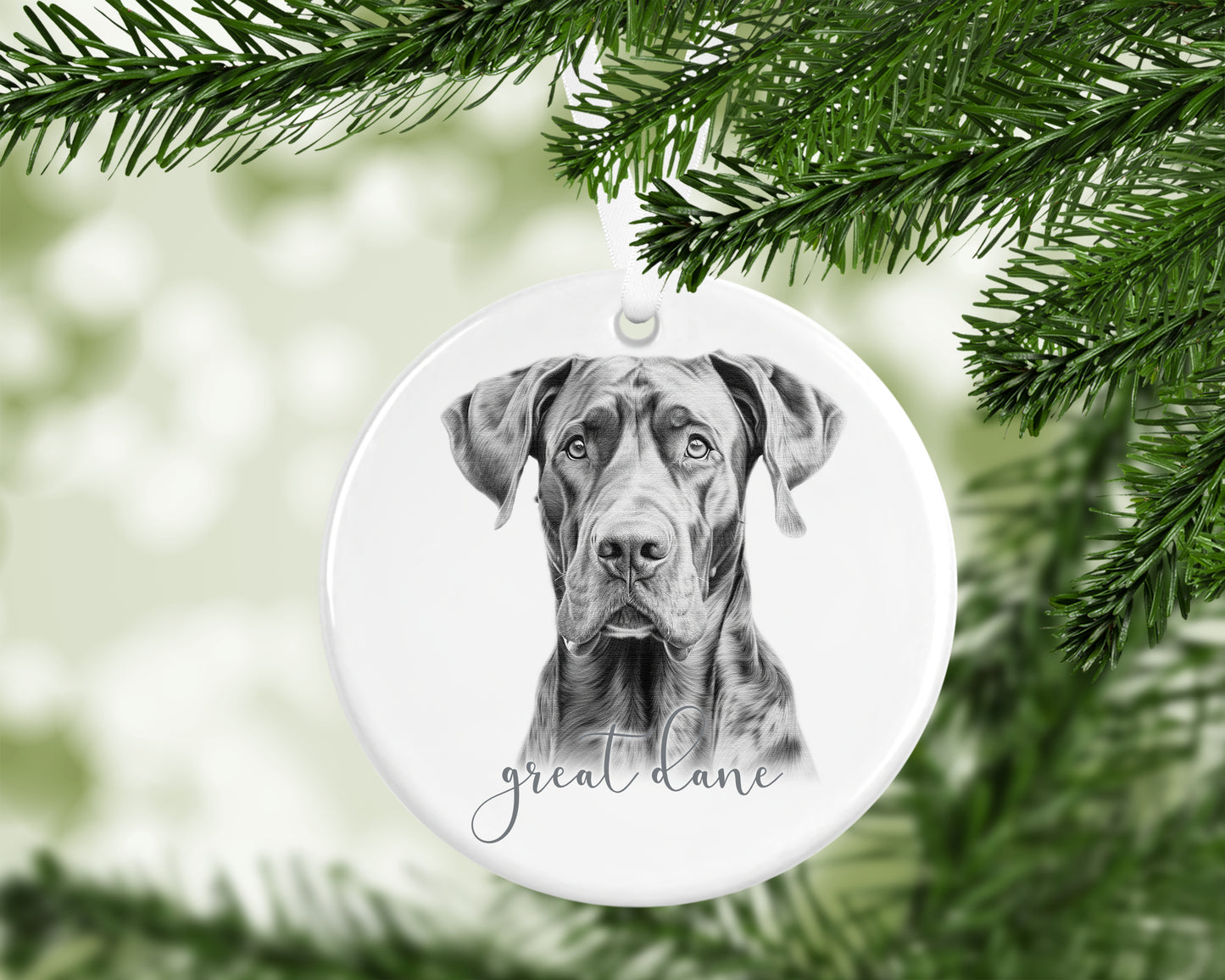 Personalised Great Dane Christmas bauble