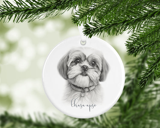 Personalised Lhasa Apso Christmas bauble