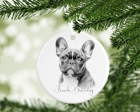 Personalised French Bulldog Christmas bauble