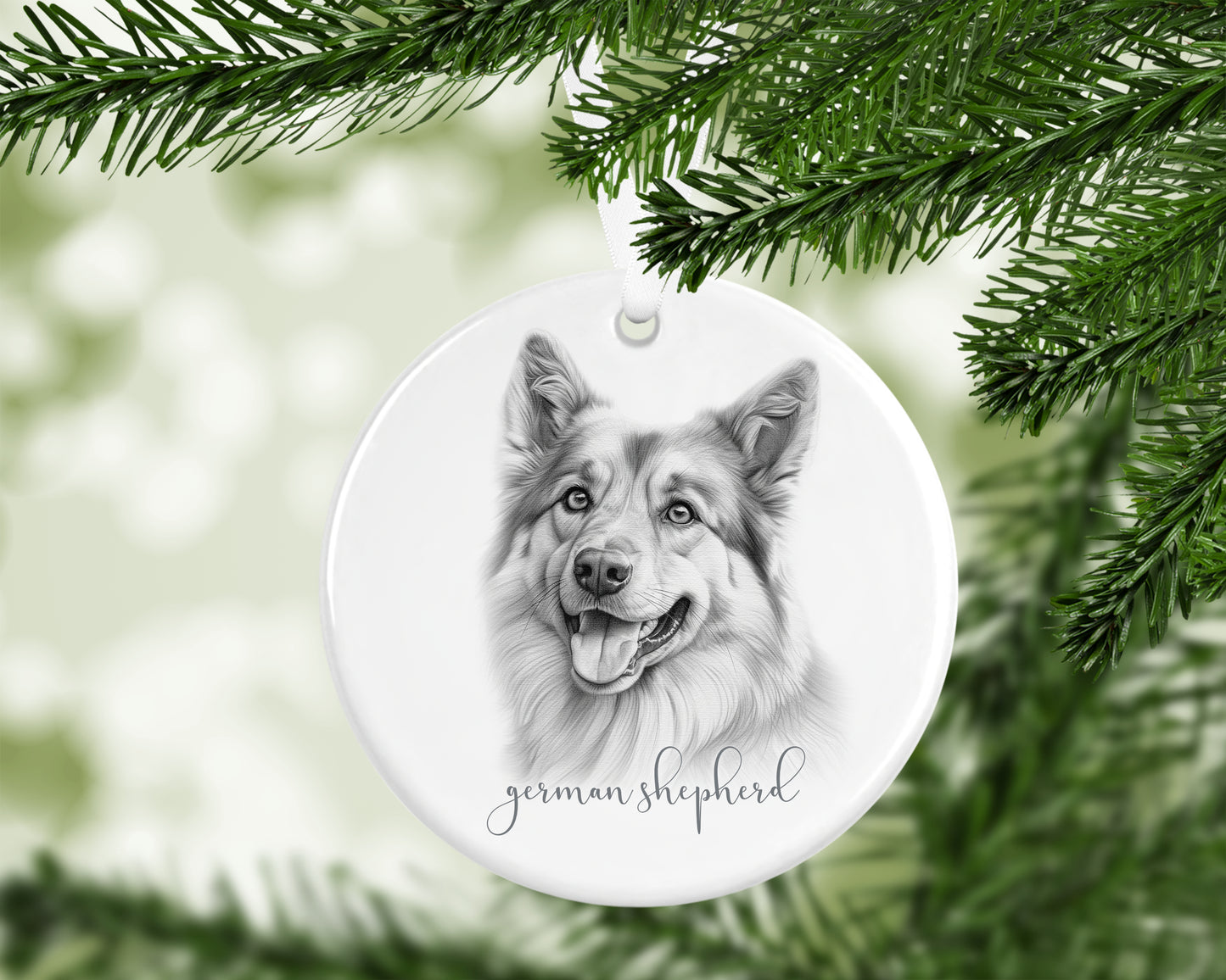 Personalised German Shepherd Christmas bauble