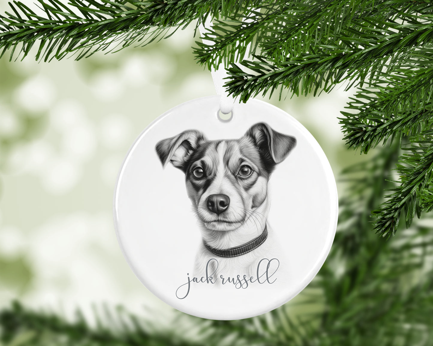 Personalised Jack Russell Christmas bauble