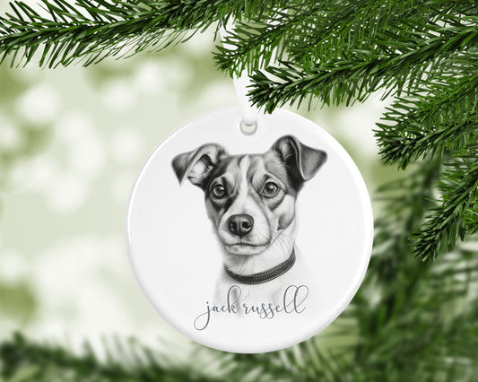 Personalised Jack Russell Christmas bauble