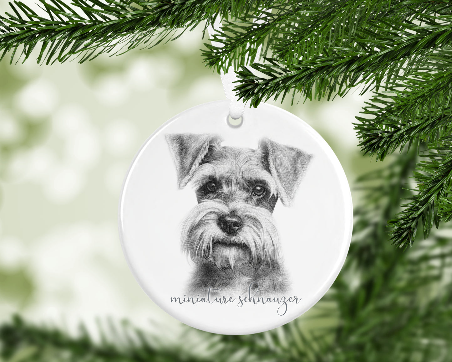 Personalised Miniature Schnauzer Christmas bauble