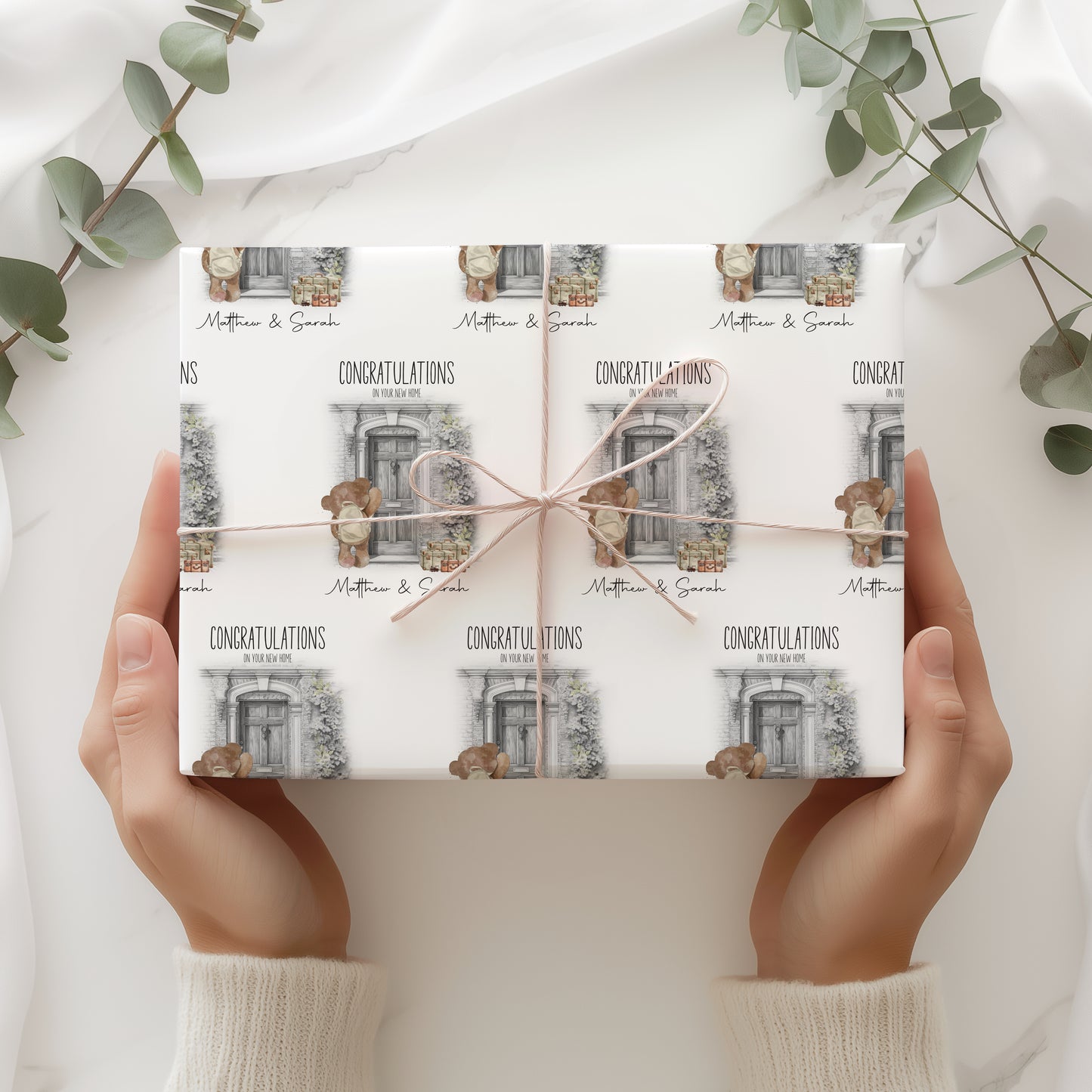 New Home Wrapping Paper, Personalised New Home gift wrap