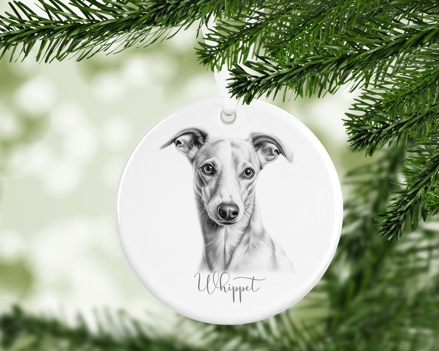 Personalised Whippet Christmas bauble