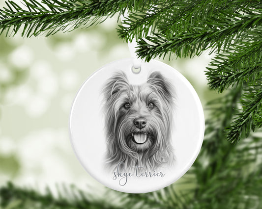 Personalised Skye Terrier Christmas bauble