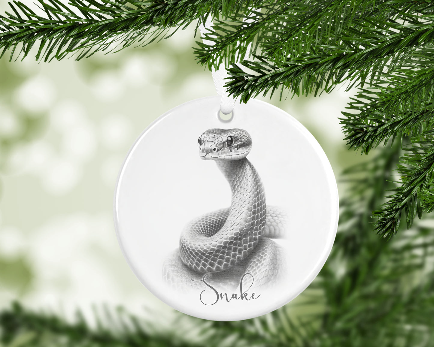 Personalised pet snake Christmas bauble